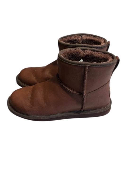 L.L. Bean Shoes - L.L. Bean Brown Shearling-Lined Ankle Boots Size 10 Brown Leather Cozy Warm